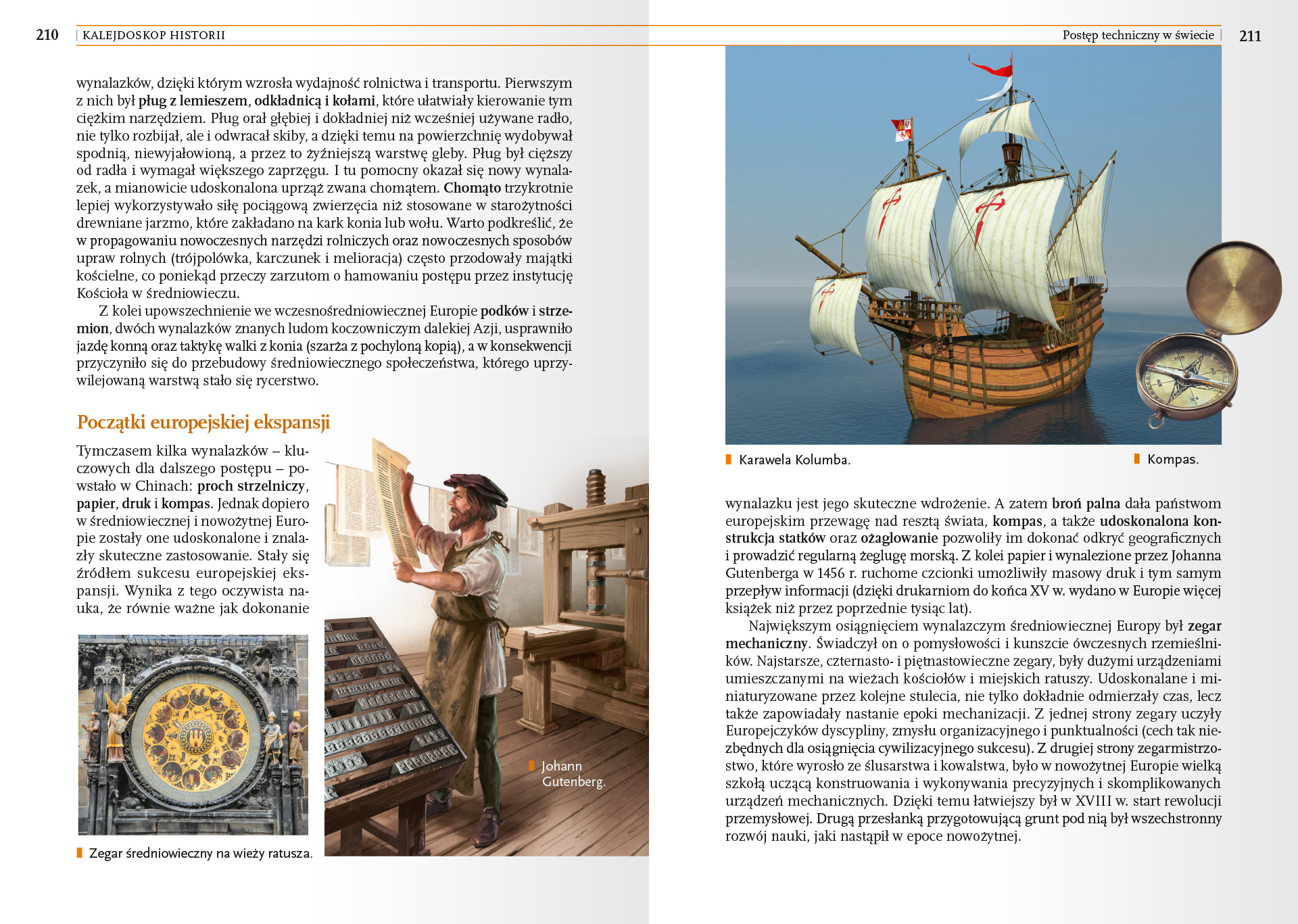 Rozkładówka podręcznika do Historii - skład i łamanie tekstu
